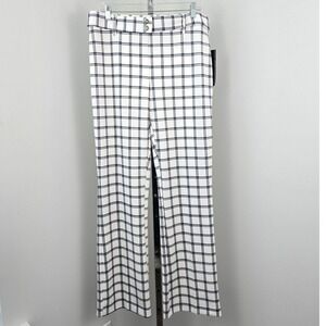 NYCC Plaid Bootcut Pants Black White 12‎ New